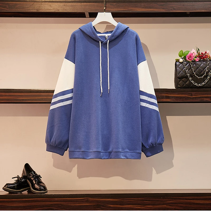 Женские повседневные толстовки свободного размера плюс Kawaii лоскутные пуловеры с