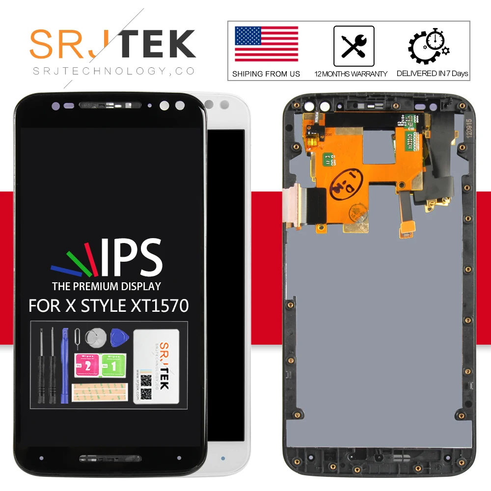 Для Motorola Moto X style X Pure ЖК-дисплей сенсорный экран дигитайзер полная сборка с рамкой x3s X3 стиль XT1570 XT1575 XT1572