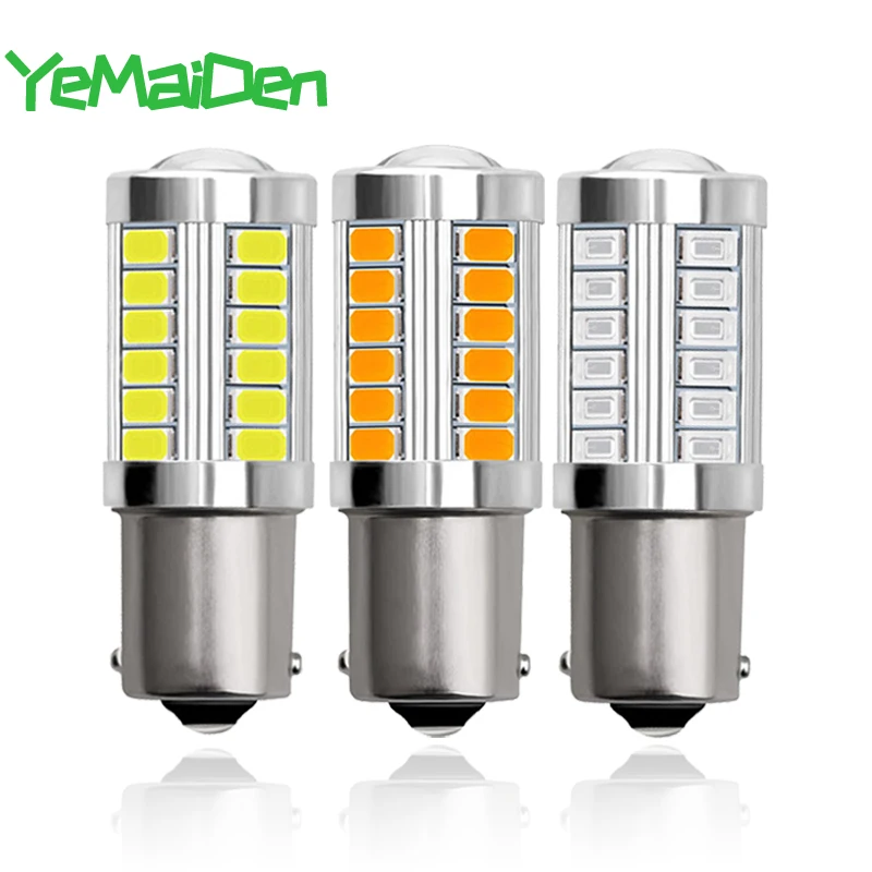 1x1157 BAY15D светодиодный лампы P21W PY21W 1156 BA15S поворотник светильник 12V 6500K 5630 33 SMD