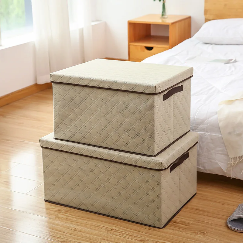 

European Large-capacity Storage Box Foldable Clothing Storage Box with Lid Household Storage Container Portable Shoes Organizers