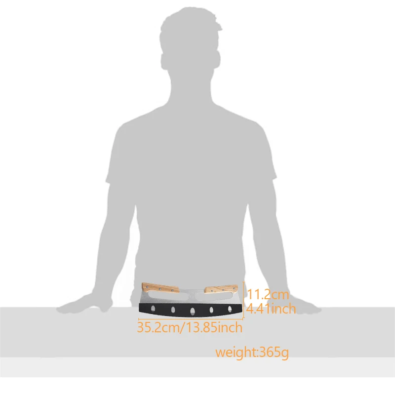 Большие коммерческие нож для пиццы рокер Ножи с крышкой деревянной ручкой кресло