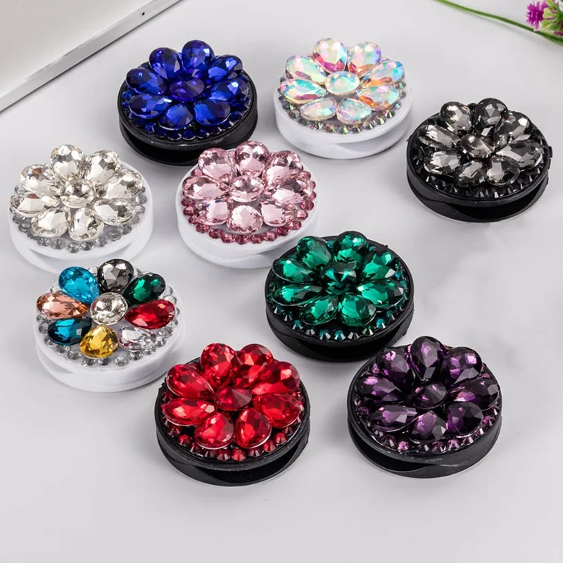 

Crystal Mobile Phone Holder Stand Finger Ring Bracket Extensible Mount For IPhone X XS XR 8 7 6s Samsung Xiaomi Huawei