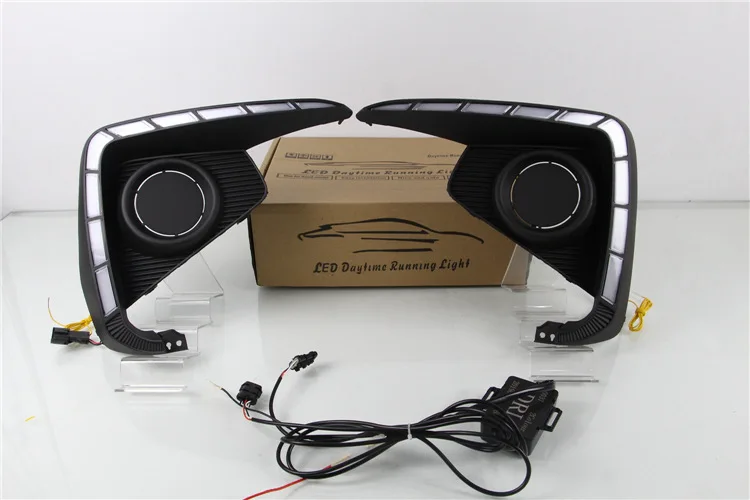 2PCS LED Daytime Running Light Daylights For Suzuki Ertiga 2018 2019 DRL Fog Lamp Cover Headlamp Yellow turn signal - купить по