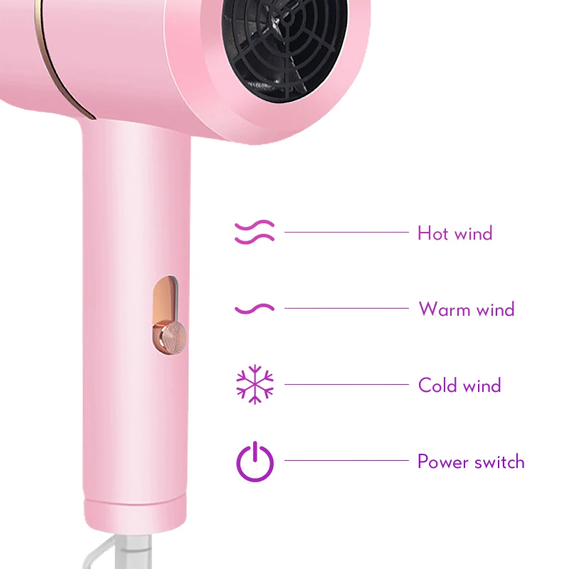 Professional Negative Ion Hair Dryer 8000 Strong Wind 10s Quick Drying Hair Dryer For Barber Shop 57 Degrees Blow Dryer 45D