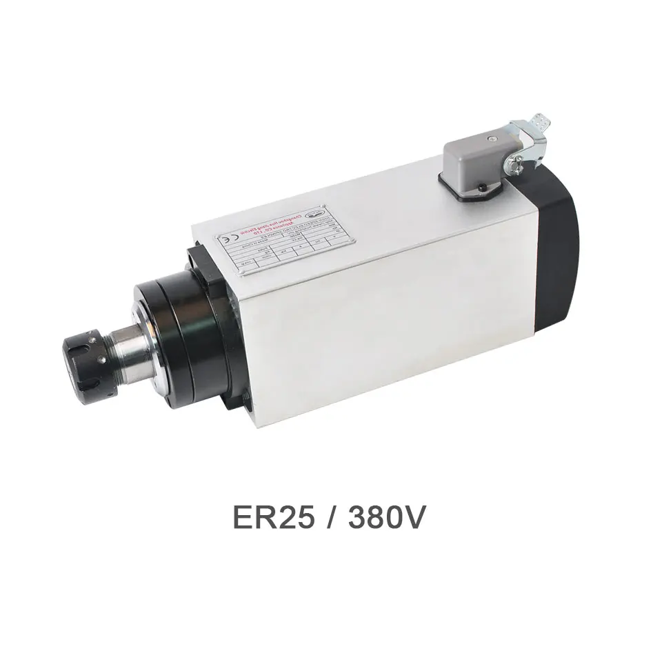 ЧПУ 4 кВт Мотор шпинделя ER20/ER25 Air CooledSpindle 4 подшипника 220 В/380 квадратный шпиндель фрезерные станки инструменты для гравировки с ЧПУ - Цвет: ER20 380V