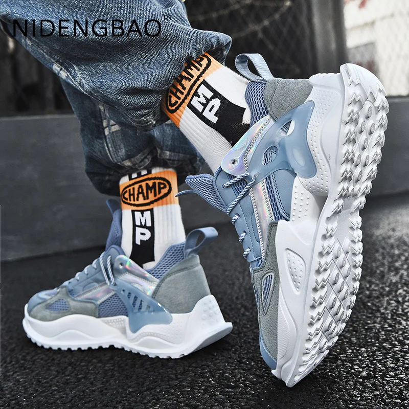 2021 Men Platform Sneakers New Design Fashion Breathable Lightweight Outdoor Running Walking Sports Vulcanized Chunky Shoes