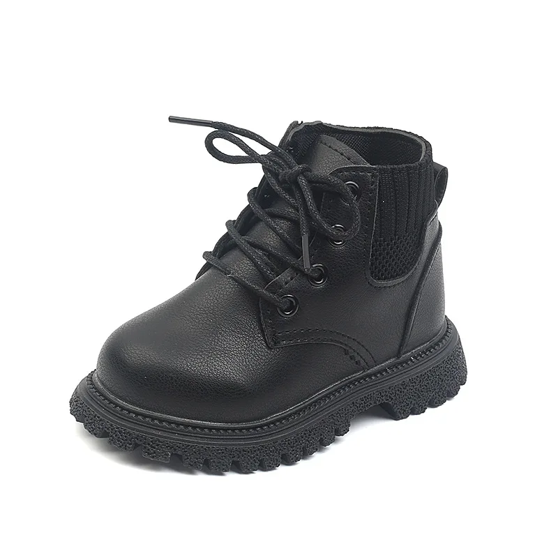 

Children Autumn and Winter Short Boots Boys Fashion Martin Boots Girls Soft Sole Boots Single Boots Leather Boots Fashion Warm