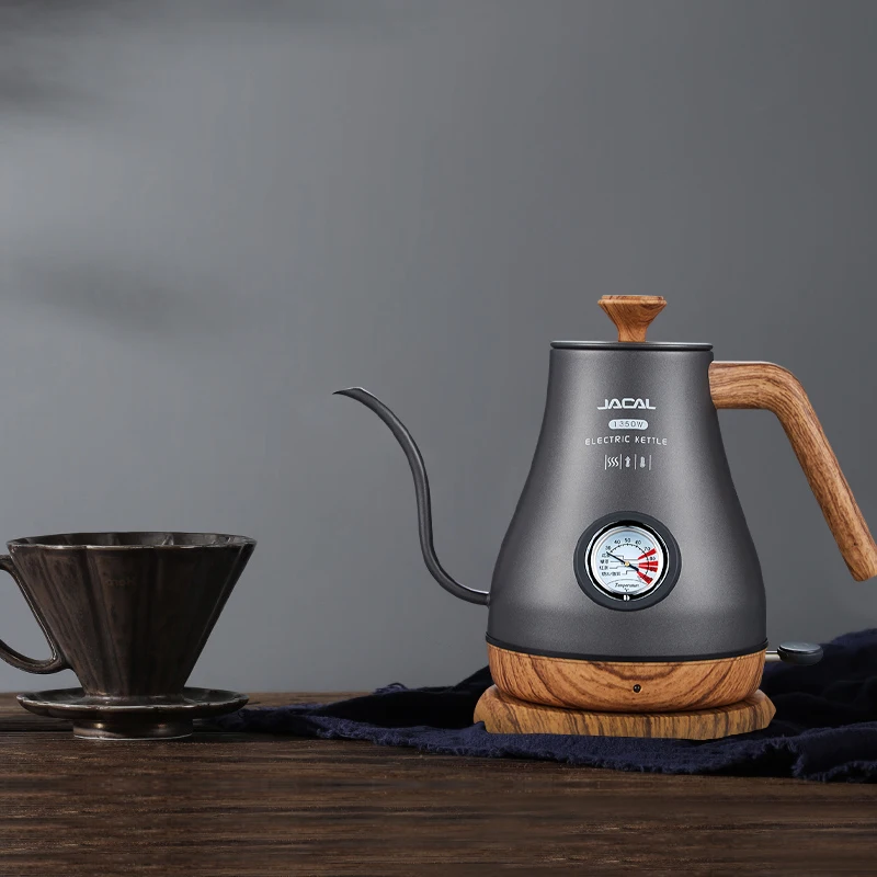 

Electric Vintage Coffee Kettle Gooseneck Stainless Steel Coffee Maker Thermometer Cafetera Expreso Home Coffeeware ED50KH
