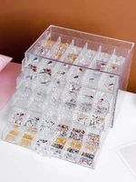 12010072 grids nail art decoration accessories clear storage box rhinestones crystal manicure tool display rack drawer case