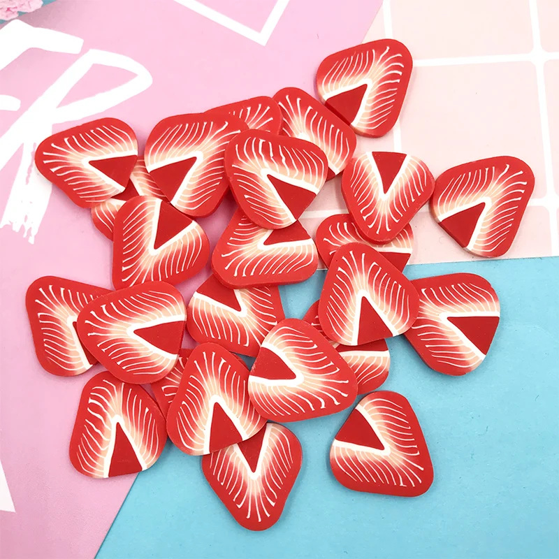 50 шт./лот Большие кусочки клубники Полимерная глина ремесла Сделай сам украшение