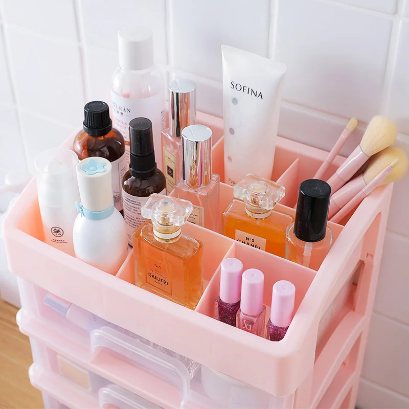 Пластиковый ящик для хранения косметики органайзер макияжа контейнер шкатулка