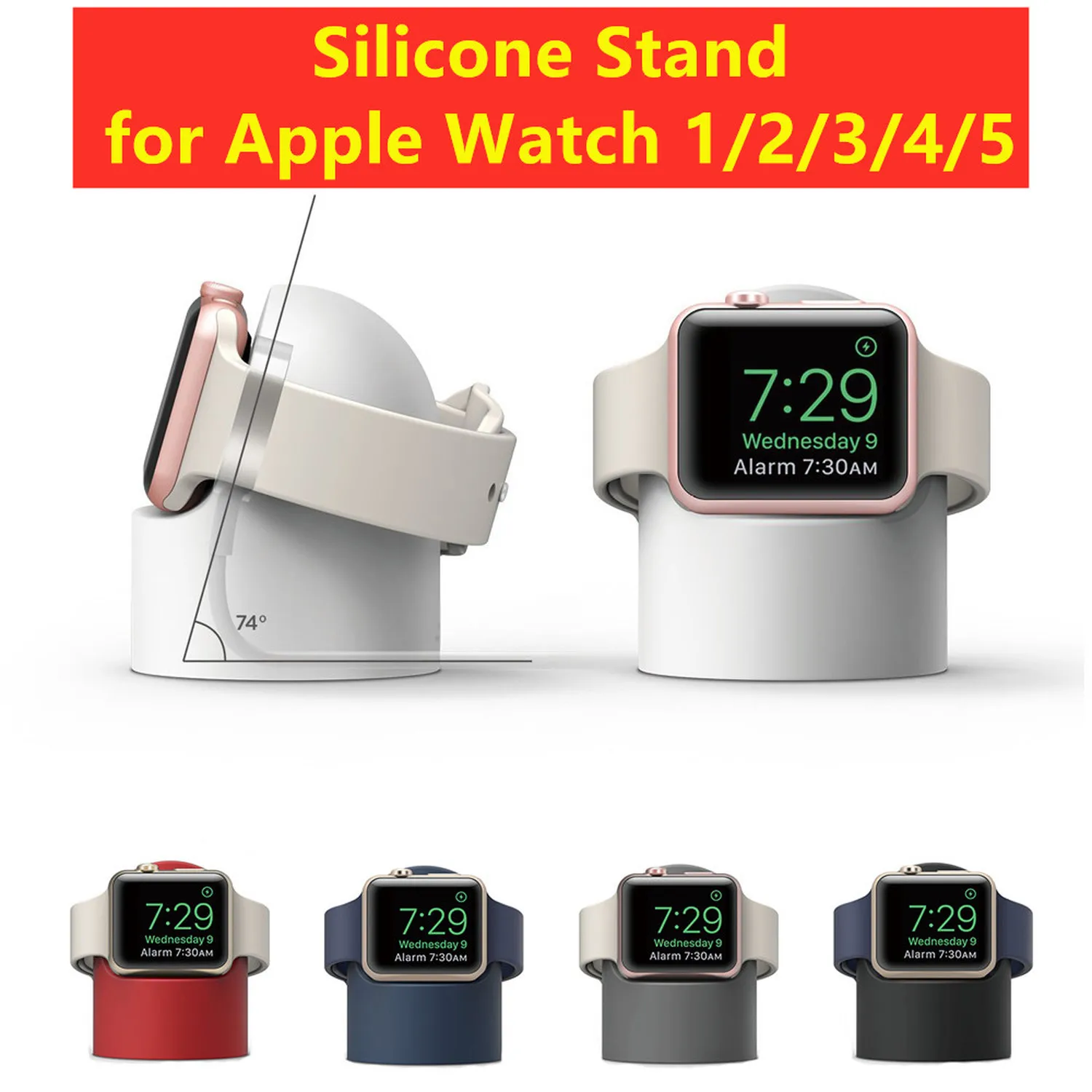 Силиконовая подставка для Apple Watch Series 6 SE 5 4 3 2 1 настольная iWatch38 40 42 44 мм