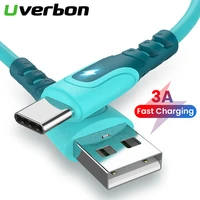 liquid silicone 3a type c cable fast charge wire micro usb data cable with led lndicator for huawei note 7 xiaomi redmi samsung