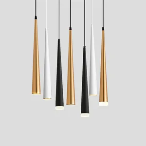 Диммируемый светодиодный подвесной светильник с COB матрицей, алюминиевый металлический комнатный светильник для столовой, гостиной, бара, кафе, потолочный светильник, 7 Вт12 Вт