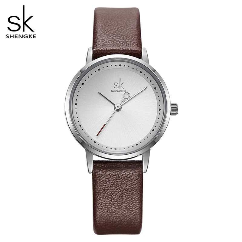 Shengke креативные модные женские часы черные кожаные наручные кварцевые Reloj Mujer 2019 SK