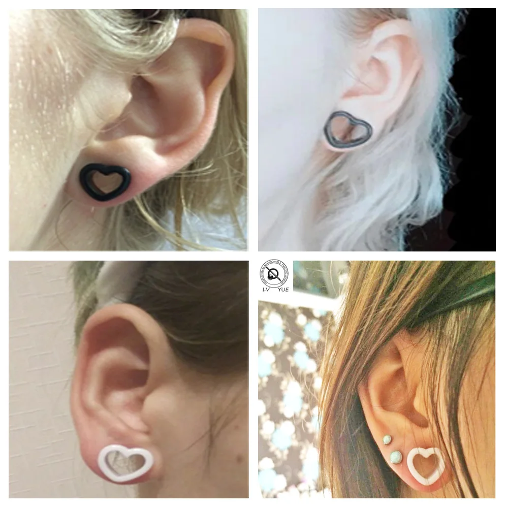 2 шт. белый черный прозрачный акриловый ушной туннель затычки ушные датчики