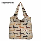 Складная сумка для покупок, цветная сумка через плечо с таксой, портативная Экологически чистая продуктовая сумка, многоразовая сумка-тоут для дам