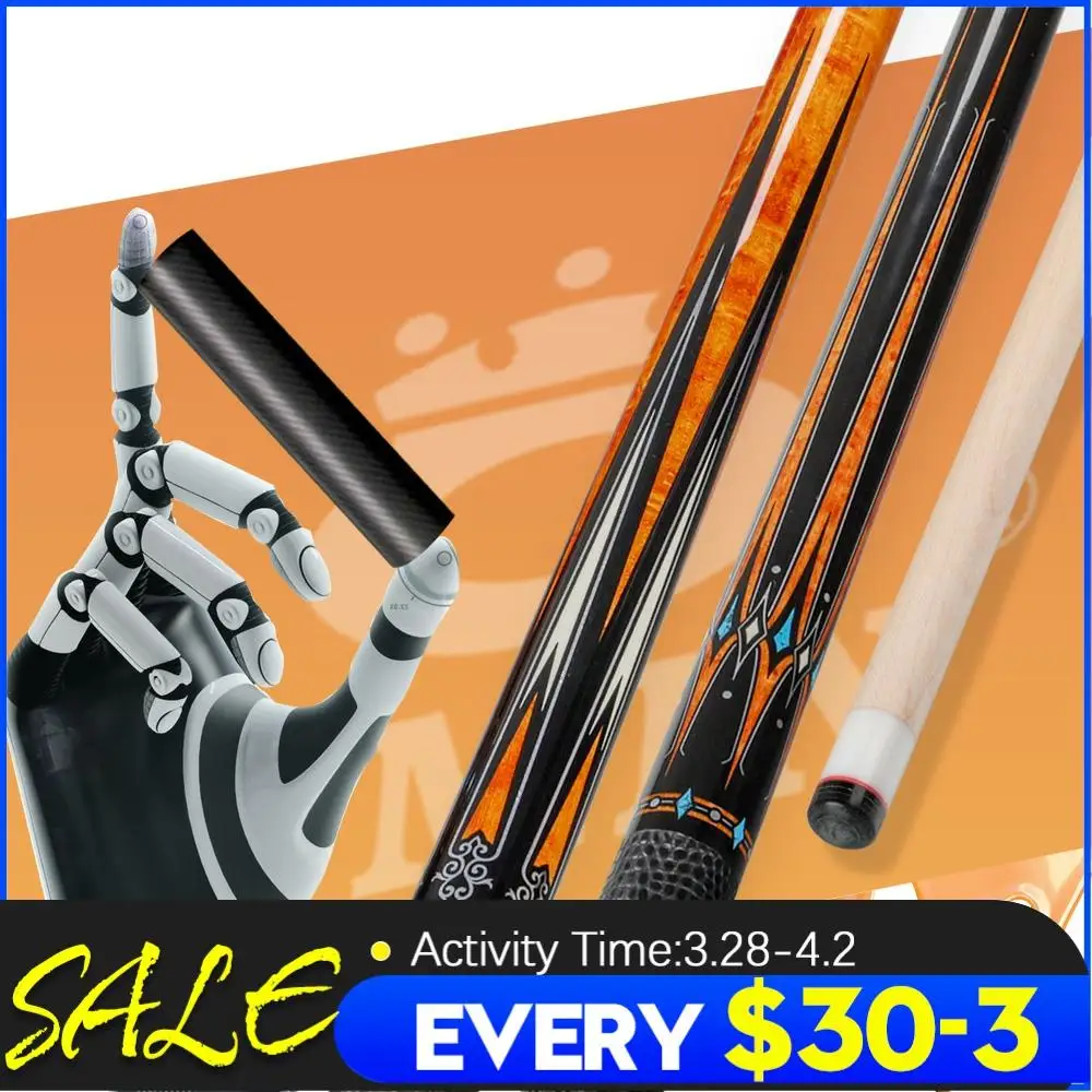 

OMIN XF-B Pool Cue Stick12.8mm Tip Canadian Solid Wood Shaft With Carbon Tube Inside Premium Leather Grip Adjustable Weight Kit