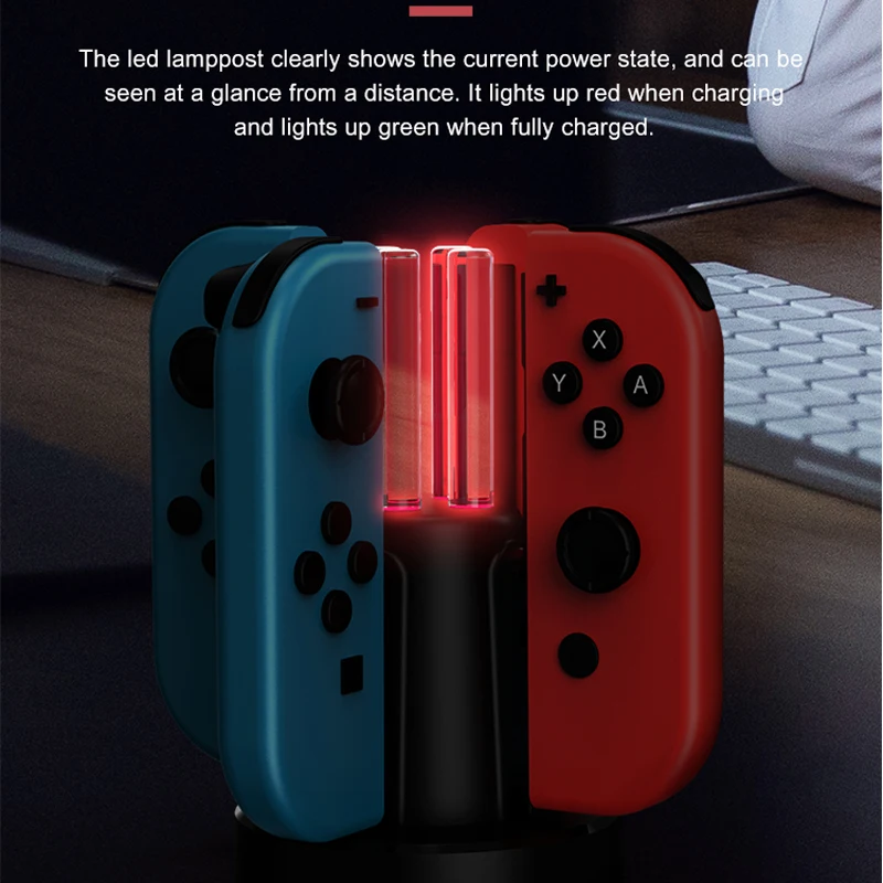 Зарядная док станция 4 в 1 для Nintendo Switch Joy Con контроллер Nitendo Nintendoswitch NS аксессуары