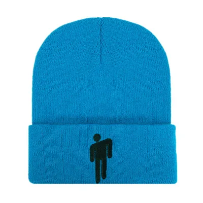 Billie Eilish Beanie, 15 цветов, вязаная зимняя шапка, одноцветная, в стиле хип-хоп, вязанная шапка Skullies, шапка, аксессуар для костюма, подарки, теплая зимняя шапка - Цвет: Синий