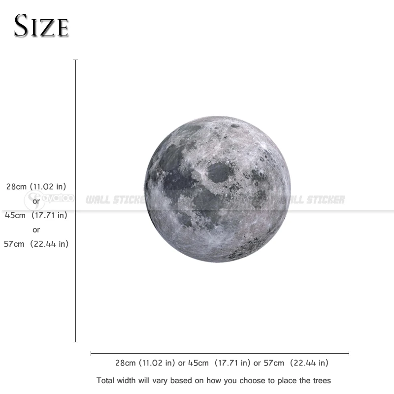 Полнолунный настенный стикер космическая галактика виниловая наклейка