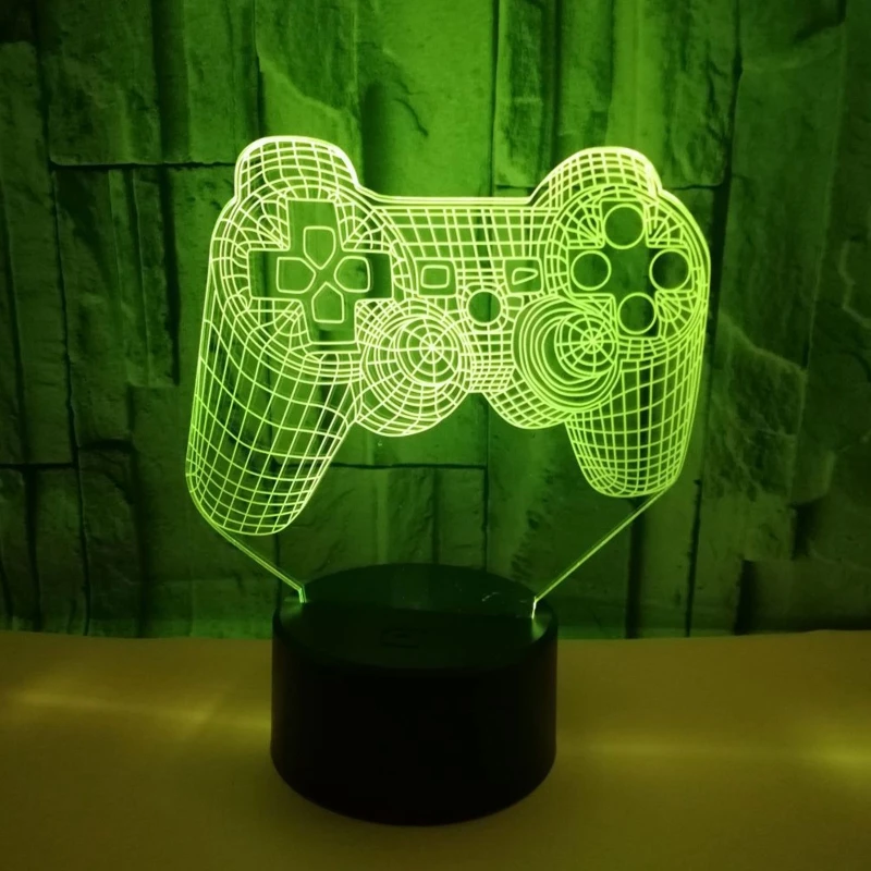 

Creative 3D Illusion Gamepad Shape LED Night Light Idea Color Changing Desk Night Lamp for Kids Child Bedroom Decor Game P82D