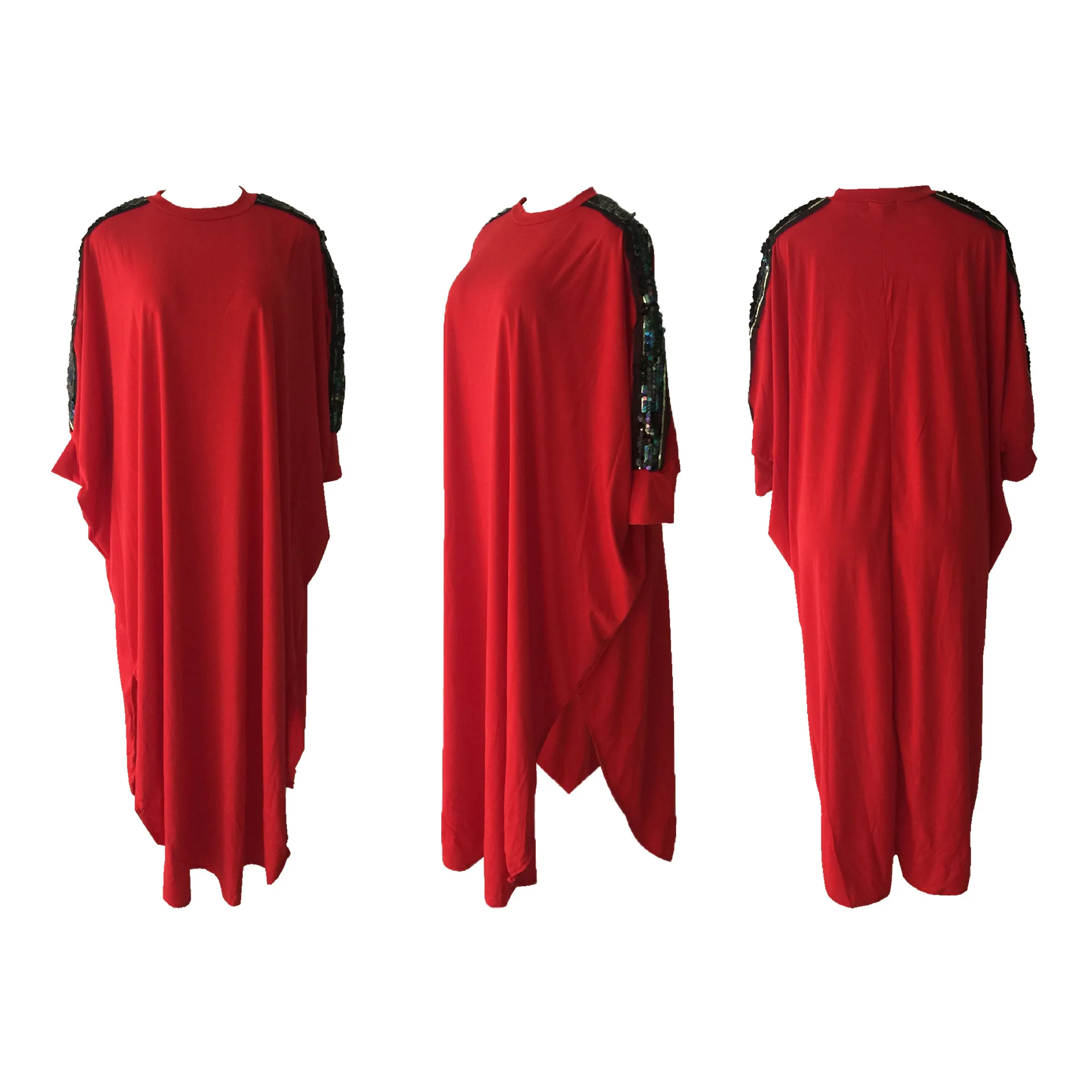 Новая мода африканские женские XXXL код можно носить свободные летучая мышь халаты Мода блёстки большой нерегулярные платье JD1