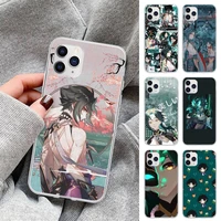 genshin impact xiao phone case for iphone 12 11 pro max xs x xr 7 8 6 6s plus 5s se 2020 transparent cover
