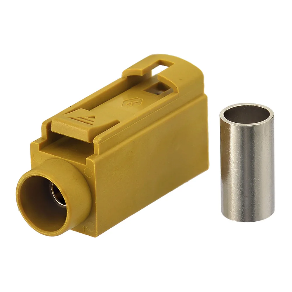 Superbat Fakra K Curry/1027 Female Straight Crimp RF Coaxial Connector for Cable LMR195 RG58 Satellite Radio With IF