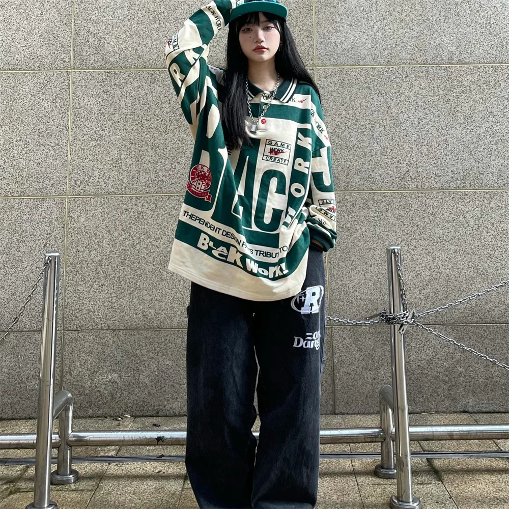 

Autumn Punk Print Women Hoodie Sweatshirt Harajuku Oversize Loose Long Sleeve Korean Style Hip Hop High Street Pullovers Hoodies