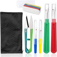 miusie 4pcs seam ripper thread remover kit tailor chalk sewing stitch thread and scissor with storage bag for sewing work