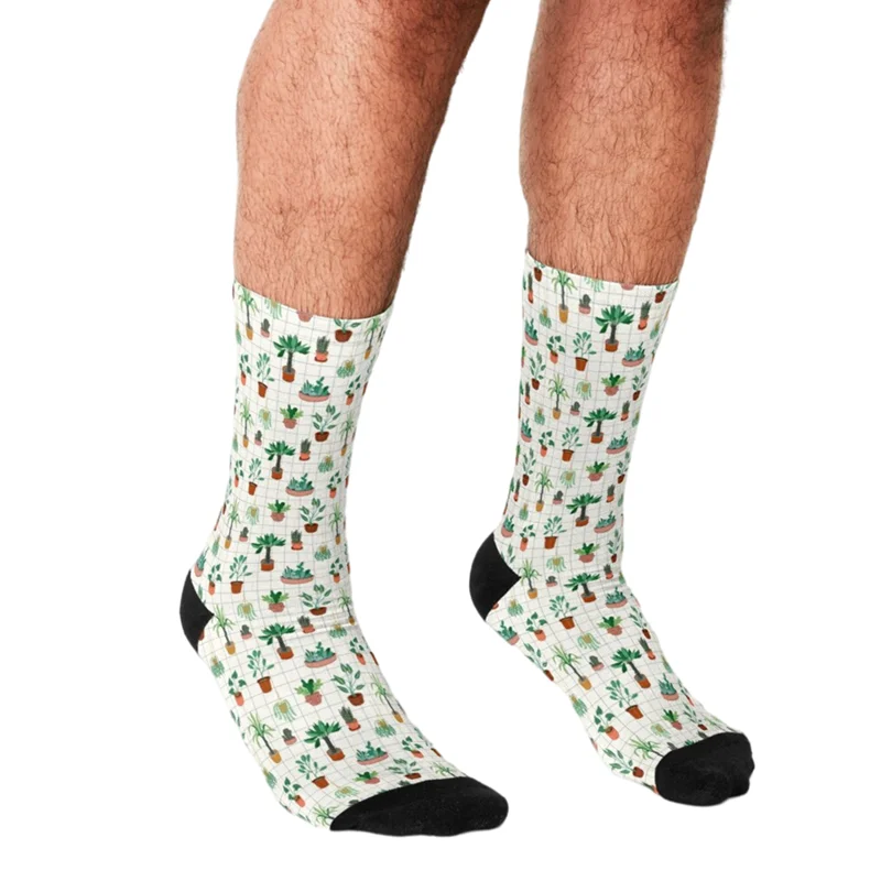 

Funny Men socks Urban jungle house plants Printed hip hop Men Happy Socks cute boys street style Crazy novelty Socks for men