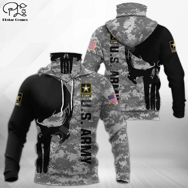 

PLstar Cosmos Camo Punisher US Flag Soldier 3D Printed New Fashion Men's Mask Hoodies Winter Casual Windproof Clothing Style-1