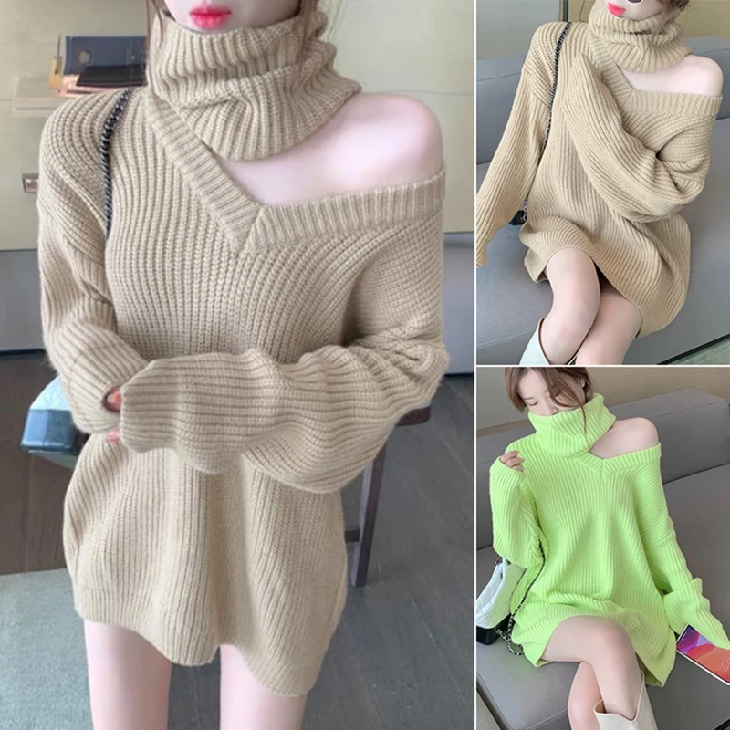 

Ladies Thicken Loose Mid-Length Knitted Top One Size