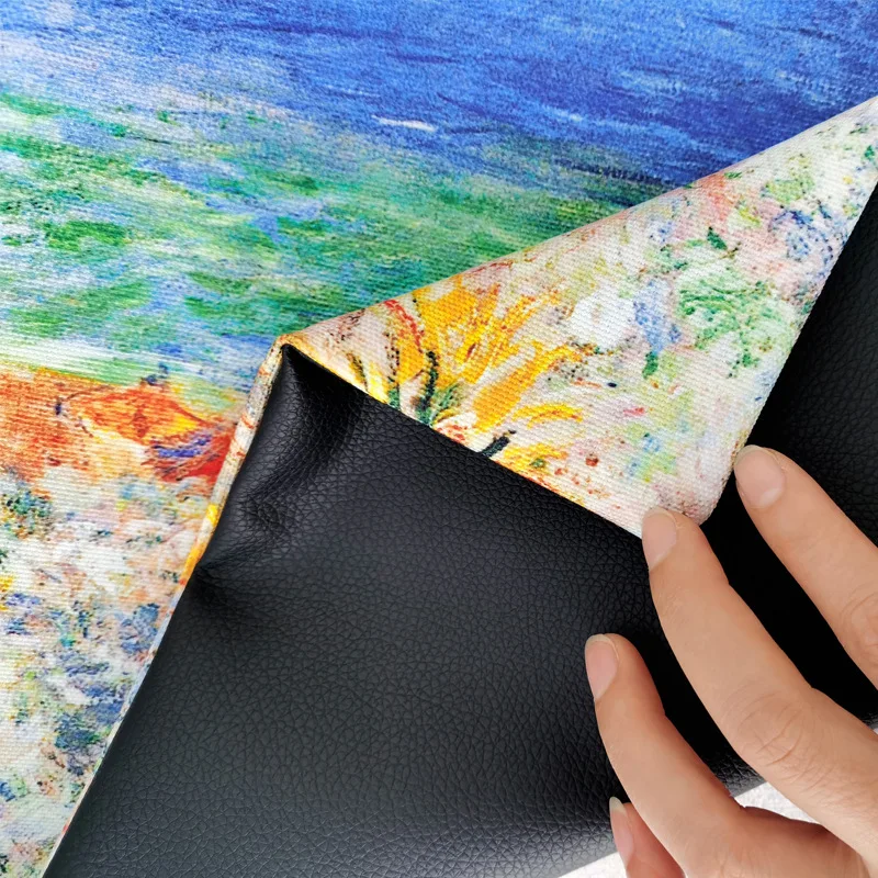 

Impressionist Monet Art Oil Painting Bag Women's PU Leisure Portable Shoulder Bag Art RETRO Large Capacity Canvas Bag