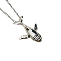 vintage men whale pendant necklace hip hop 316 stainless steel ocean fish statement jewelry chain gift wholesale necklace women