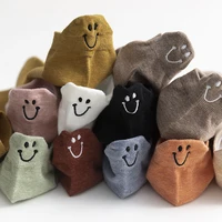 10pairslot cartoon smile happy socks women korean ins modis cute funny socks cotton skarpetki damskie 2020 autumn new arrival