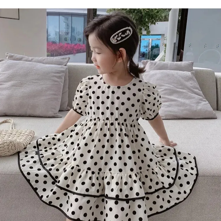 

Весенне-летнее Новое милое экзотическое платье принцессы для маленьких девочек повседневное Хлопковое платье с коротким рукавом для мален...