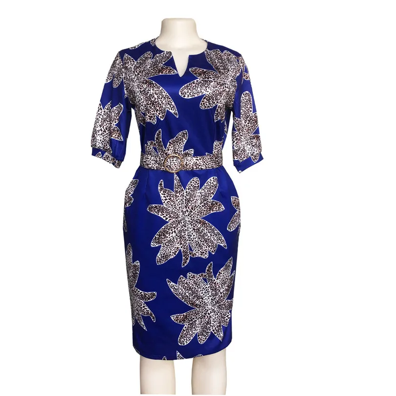 2019 женское платье в африканском стиле с модным принтом тонкое длинными рукавами