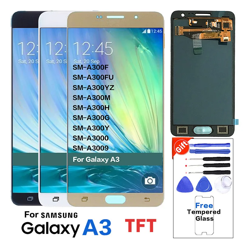 TFT ЖК дисплей и тачскрин в сборе для Samsung Galaxy A3 2015 A300 A3000 A300F A300M с регулируемой
