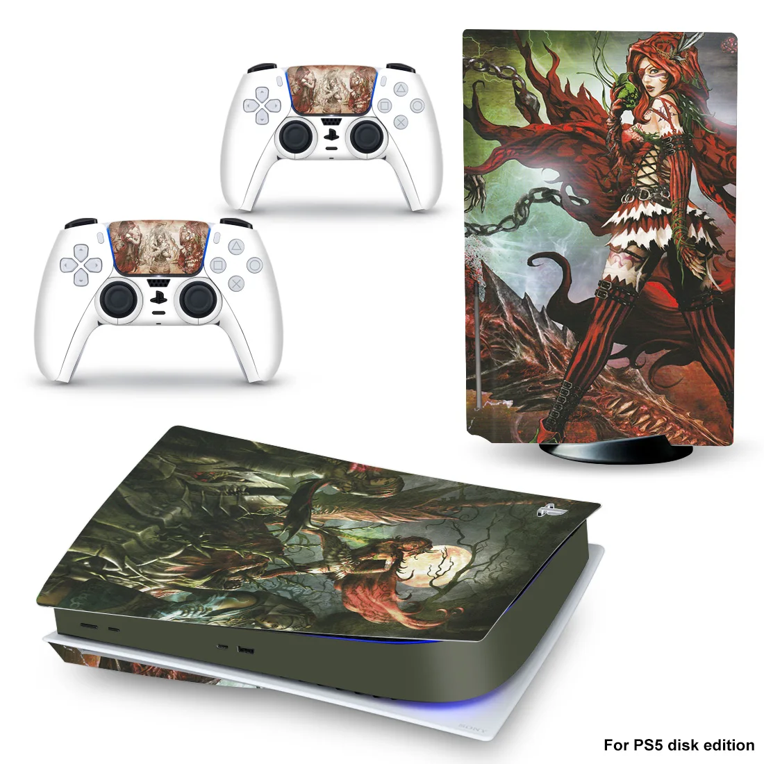 

Girl1 Style PS5 Disc Edition Skin Sticker for Playstation 5 Console & 2 Controllers Decal Vinyl Protective Skins Style 1