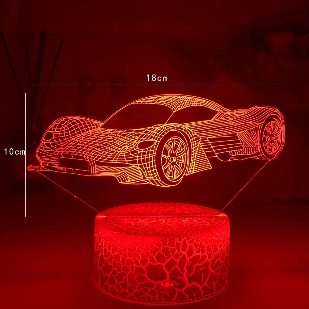 

LANTERNCOOL 3D LED Touch Light 7Color Children's Night Light LED Car Night Light Night Light Home Decoration Boy Gift Supercar