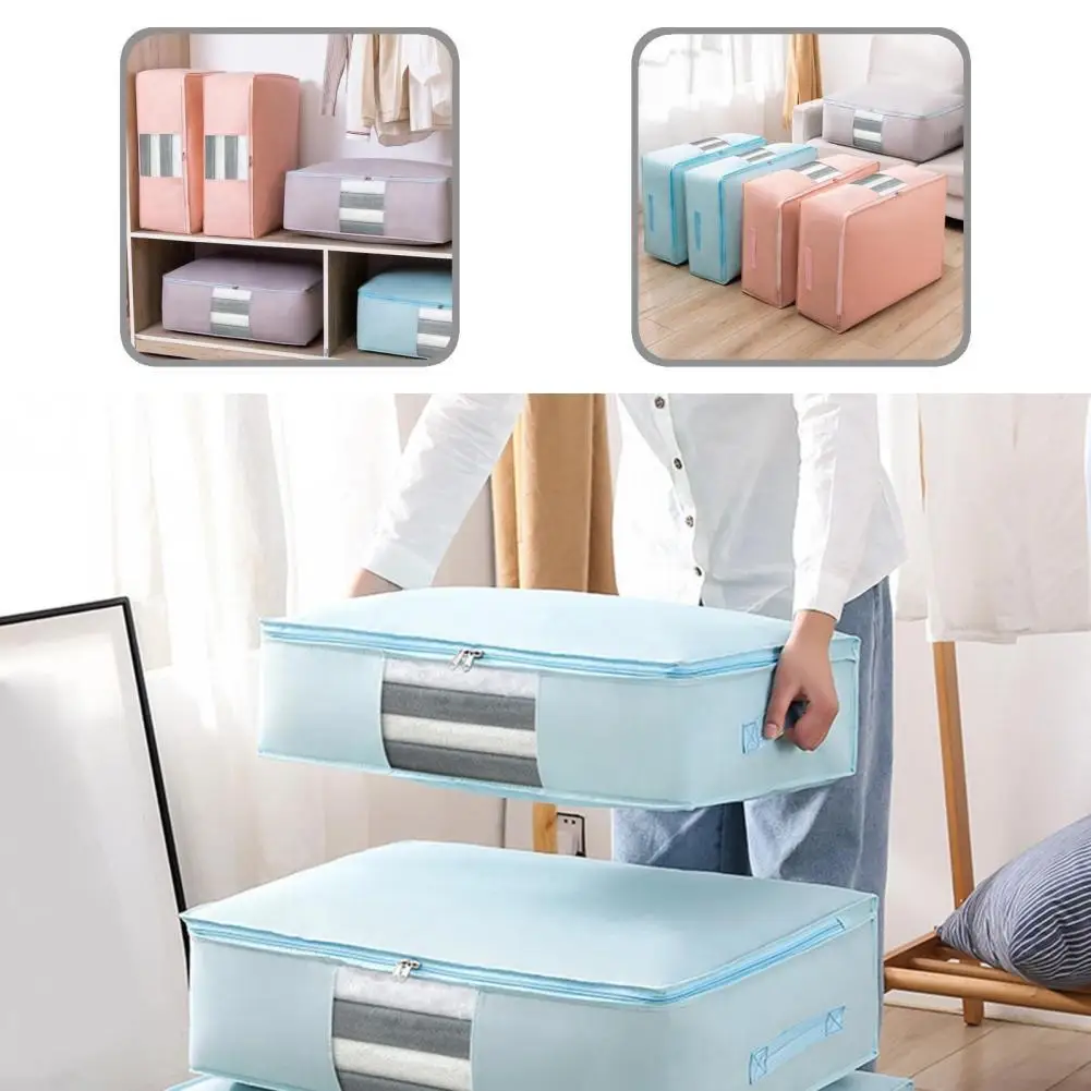 

Delicate Good Non Woven Fabric Quilt Container 3 Color Quilt Storage Container Simple Style for Home