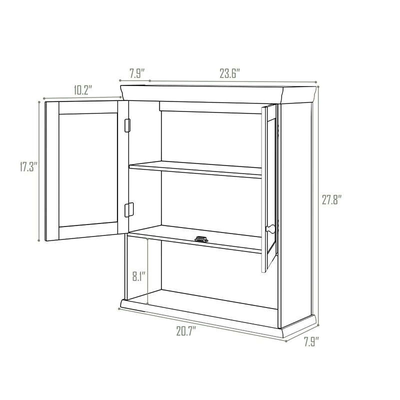 

Simplistic Style Wall Mount Bathroom Cabinets Sturdy Construction Engineered MDF Material Open Shelf Storage Cabinet