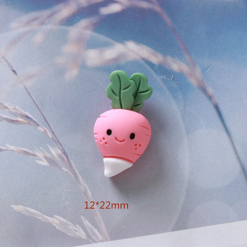 

20Pcs/lot Kawaii Cartoon Vegetables Flat back Resin Cabochon for Kids Hair Bows Accessories DIY Scrapbooking Decoration Craft