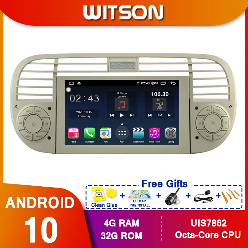 WITSON S300 Восьмиядерный аудио стерео Android 10 0 автомобильный dvd gps плеер для FIAT 500