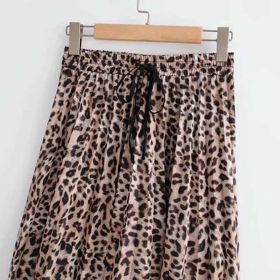 Beigerfail Faldas Plisadas Verano Panterka леопардовая юбка Falda Leopardo плиссированные юбки с высокой талией и животным принтом L71B