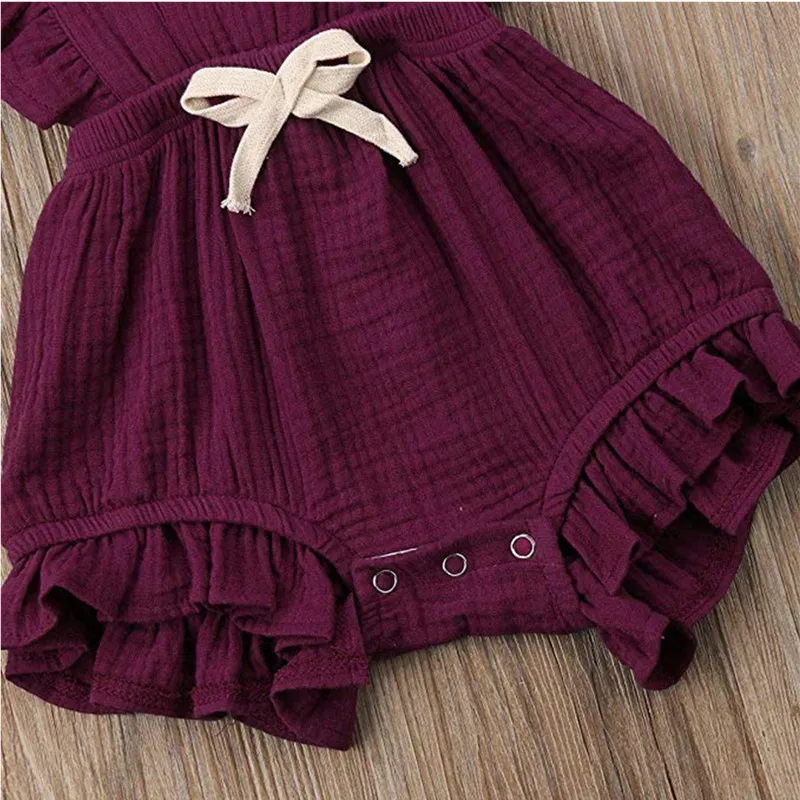 Милый однотонный комбинезон с оборками для маленьких девочек 6 цветов пляжный