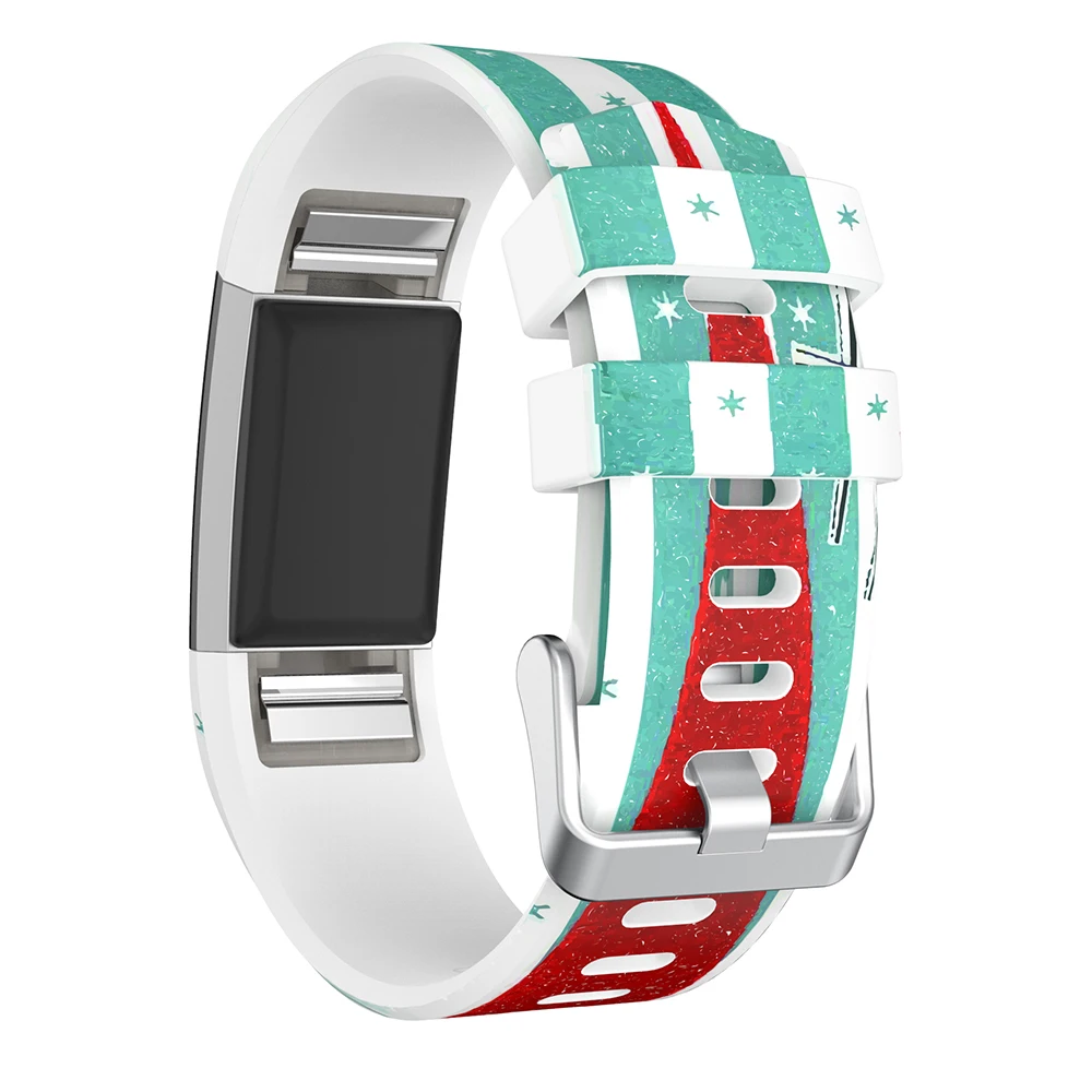 Рождественский стиль сменный ремешок для Fitbit Charge 2 спортивные часы новый модный |