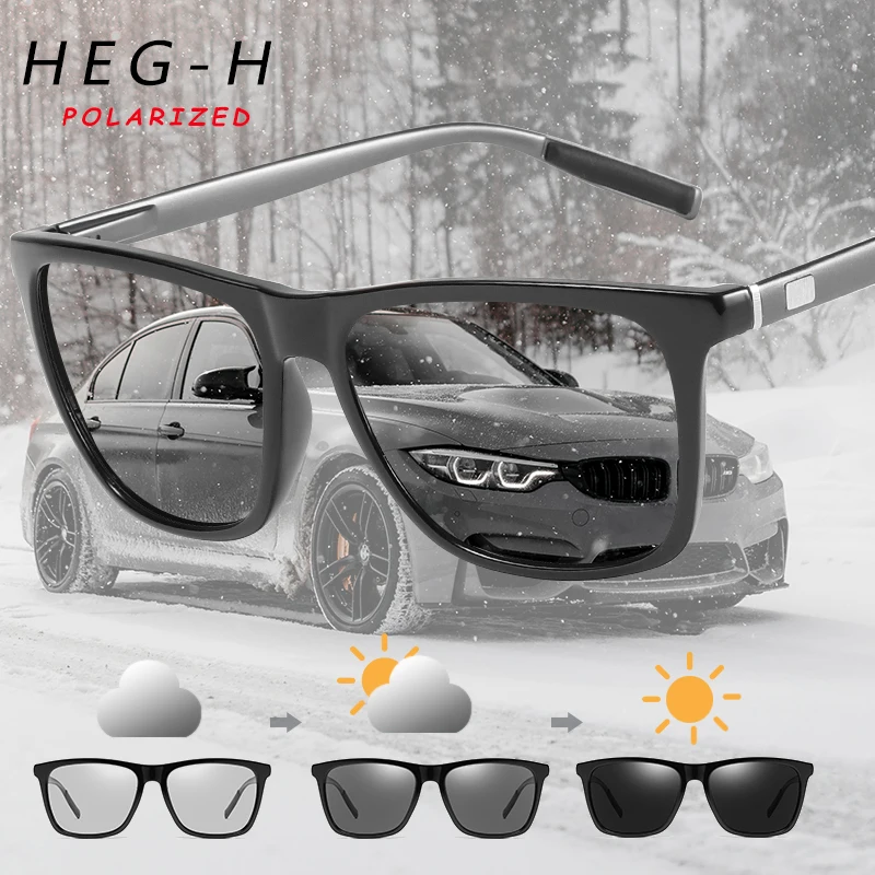 

Classic Photochromic Polarized Sunglasses Men Driving Travel UV Protection Sun Glasses Anti High Beam Night Vision Goggles